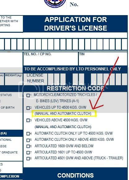 california license restriction codes